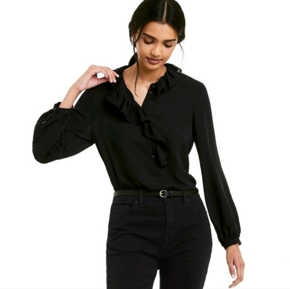 Nili Lotan x Target Black Ruffle Blouse M - Picture 1 of 6